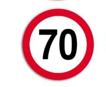 Таблица "лимит" скорости 70 км/г 200мм