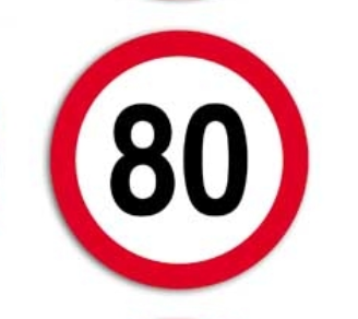 Таблица "лимит" скорости 80 км/г 200мм