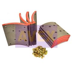 Накладки гальм. з заклепк. 1-рем. 19496 18.3 (410x223)(94059 8x18 64)