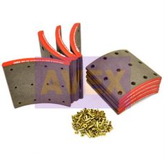 Накладки гальм. з заклепками 1-рем. 19938 19.2-14.5 (410x175)(93683 /l8 112)