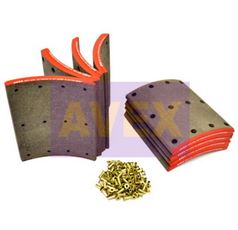 Накладки гальм. з заклепк. 1-рем. 19940 19.0-14.5 410x223(93680/l8.5 6.35x13.5 96)