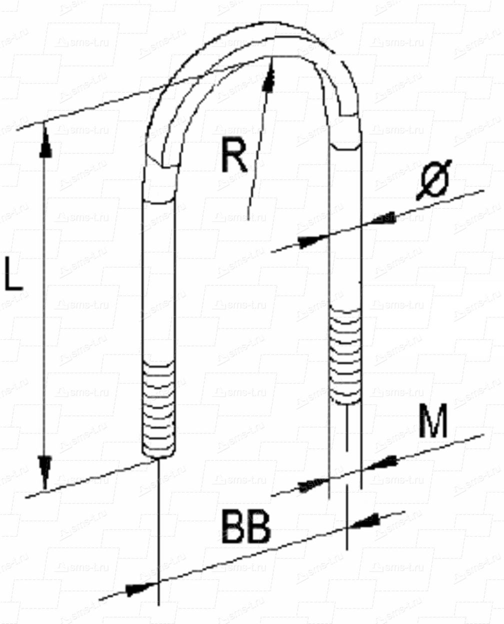 Стремянка М22х1,5/L=280/R=64,5/BB=151
