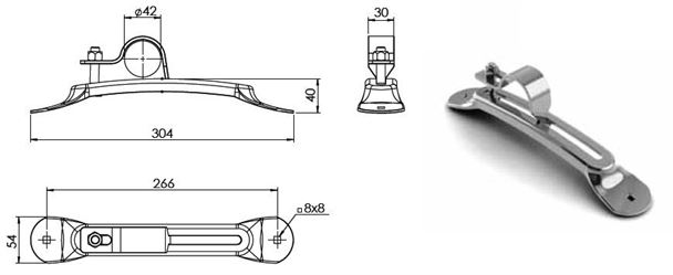 Крепление крыла универсальное металлическое Ø42 мм