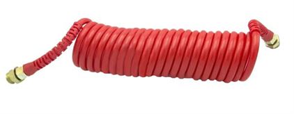 Шланг пневматичний спіральний поліетиленовий червоний 6,5м М22*1,5