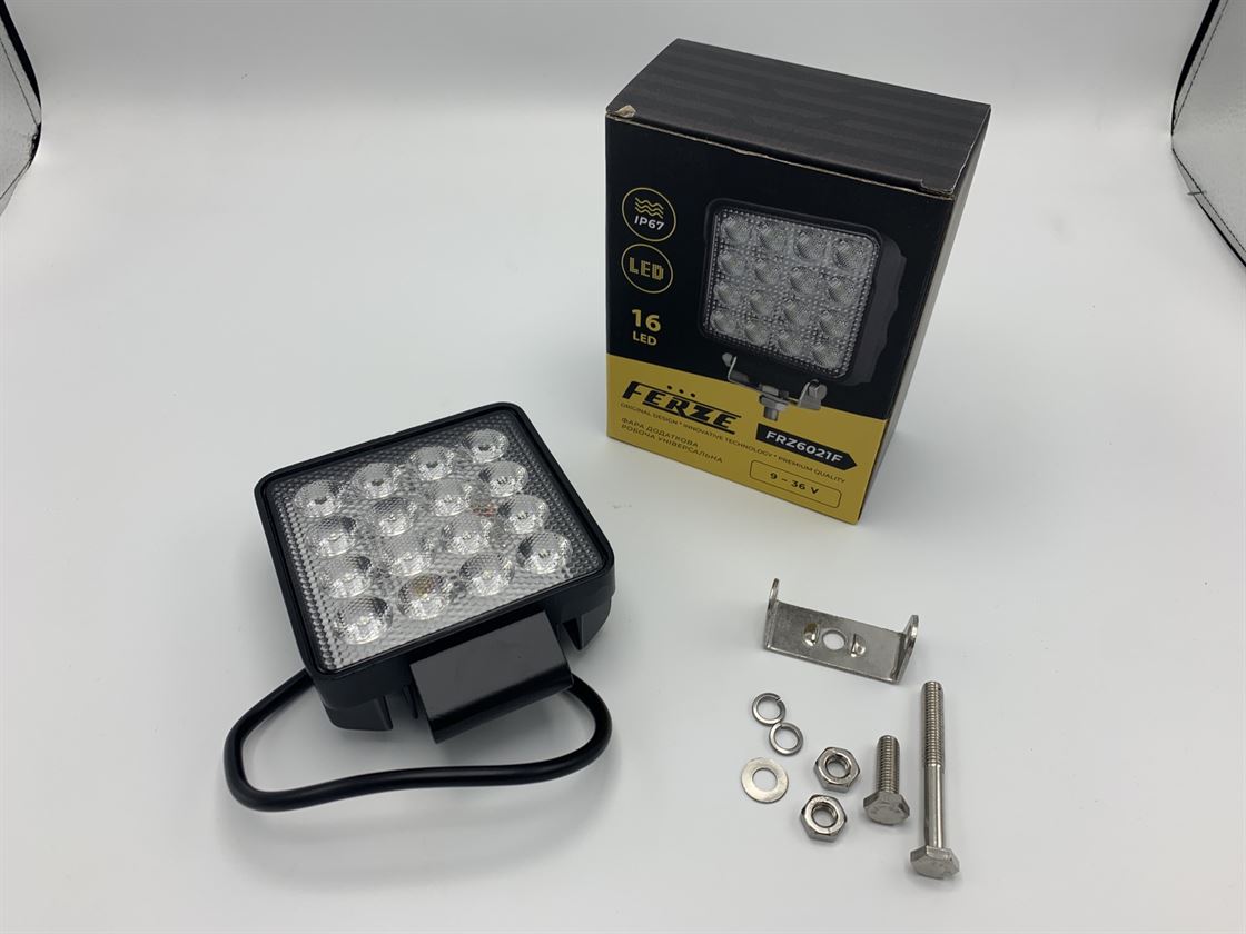 Фара дополнительная рабочая алюминиевая 9-36V 16LED