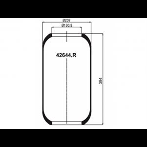 Пневморессора BPW MAN MERCEDES (без стакана) (395х210мм,отв. 130.8х130.8мм)