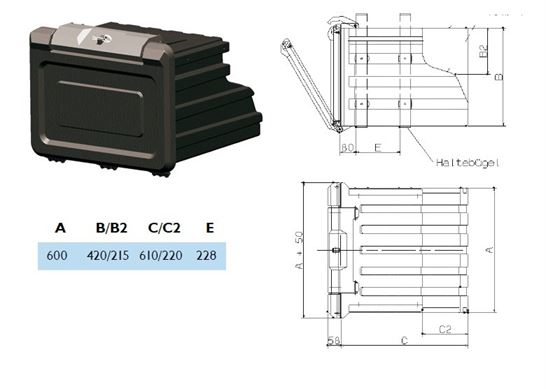 Ящик для інструментів 600х420х610 Krone, Kogel, Schmitz