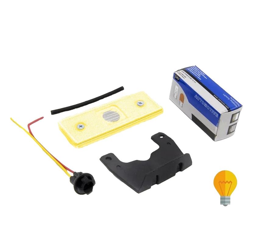 Фонарик габаритный оранжевый с лампой W3W 24V