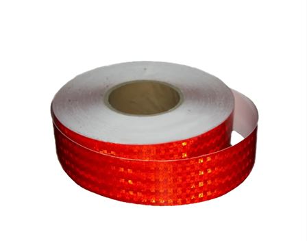 Лента светоотражающая для маркировки кузова Красная 50м Е31