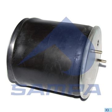 Пневморессора со стаканом в сборе (пластик) SAF 4022NP03 ( h=141мм 4 отв.,2 шп. M12 смещены,1 отв. M