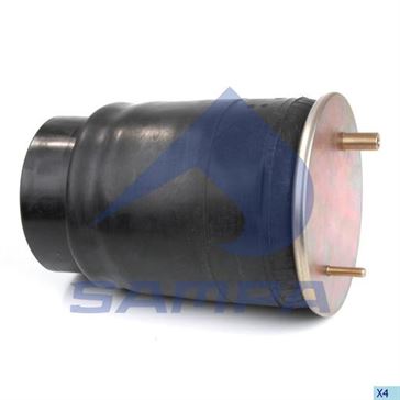 Пневмоподушка с пластиковым стаканом 4157NP09 ROR (1 шп. M12, 1 шп-штуц. M12M22мм) (d280x395 mm) SCH