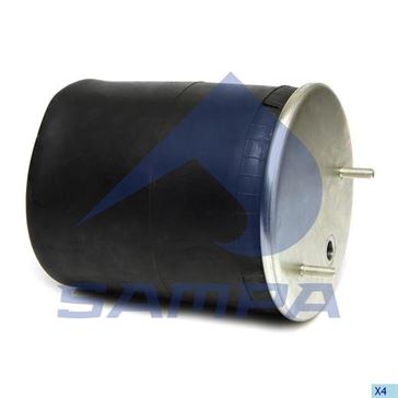 Пневморессора со стаканом в сборе (пластик) BPW, ROR, 941MBP30 (2 шп.M12,1 отв.штуц. M22х1.5мм) (d27