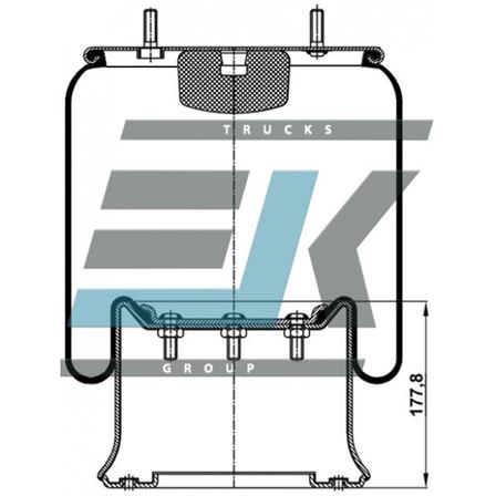Пневмоподушка SAF 813MB з металевим стаканом