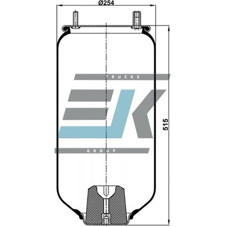 Пневмоподушка ROR, FRUEHAUF, SMB 4159NP05 без стакана