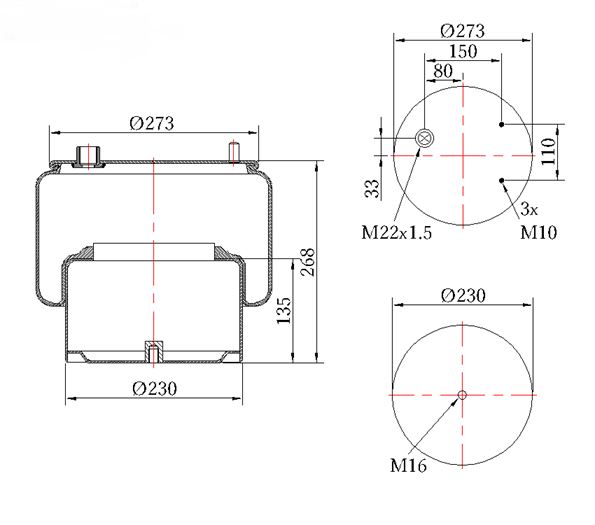 Пневмоподушка (FT 5836-10 P)