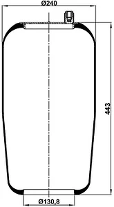 Пневморессора MB 4390NP01 без стакана