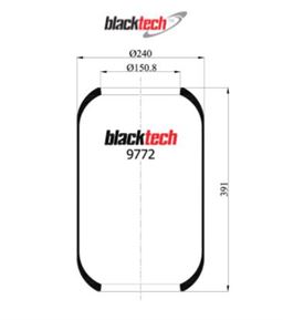 Пневморессора подвески без стакана BLACKTECH