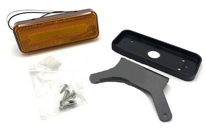 Габаритный фонарь светодиодный желтый 10-30v с кронштейном