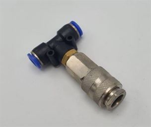 Фітинг Т-подібний пластиковий з швидкоз'ємним перехідником на шланг 6 мм (PL-6-6)