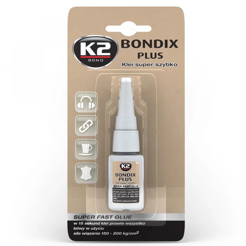 Суперклей універсальний K2 Bondix Plus прозорий 10 г 