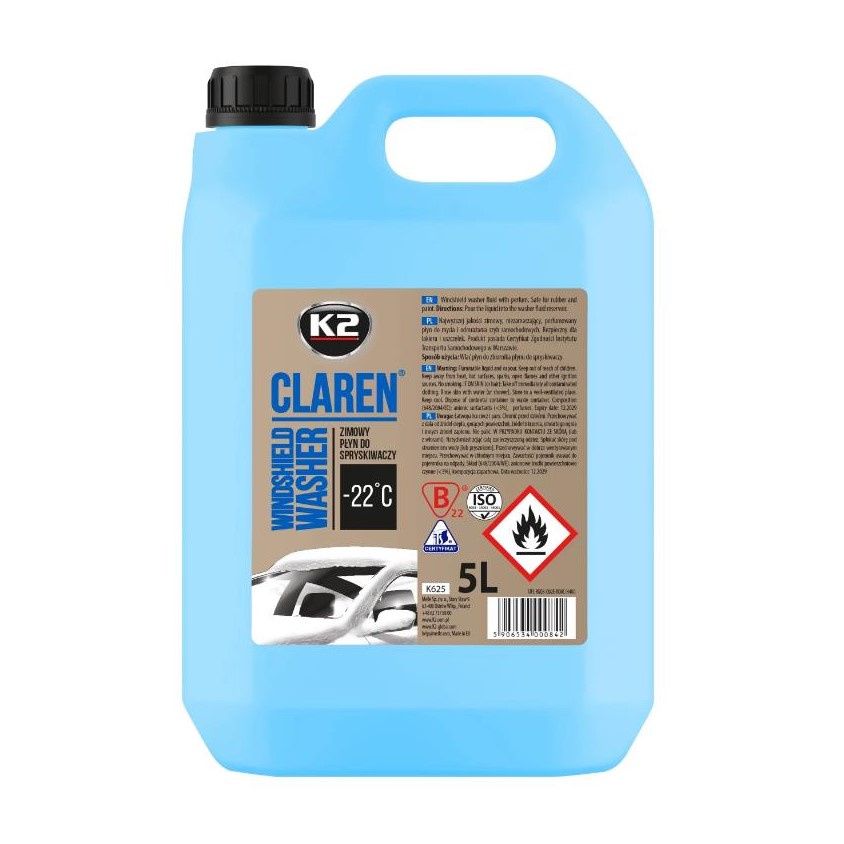 Омивач скла зимовий K2 Claren Windshield Washer -22 °С з нейтральним ароматом 5 л 