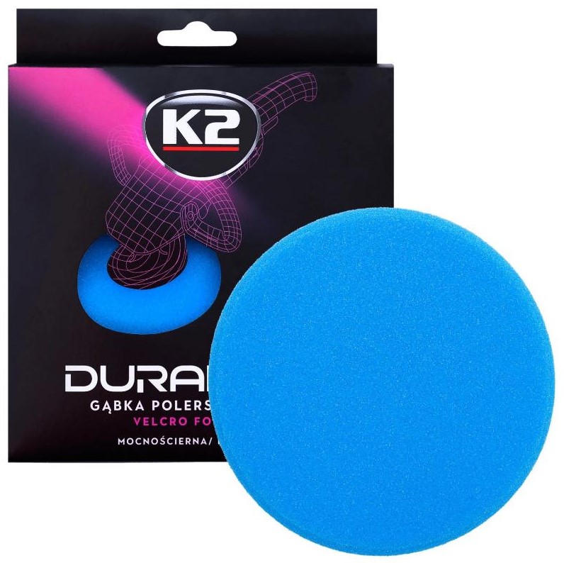 Губка для полірування K2 Duraflex на липучці блакитна 150 мм х 25 мм 