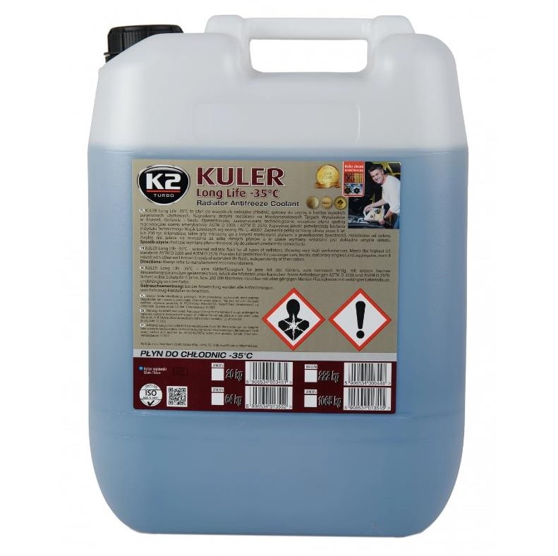 Рідина охолоджуюча K2 Kuler Long Life -35 °C G11 блакитна 20 кг 