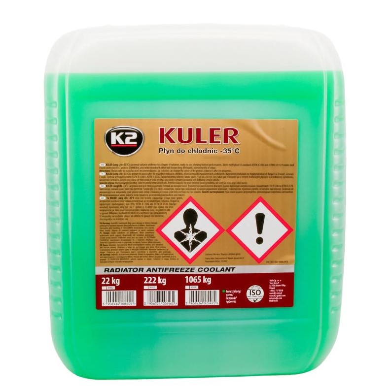 Рідина охолоджуюча K2 Kuler Long Life -35 °C G11 зелена 22 кг 