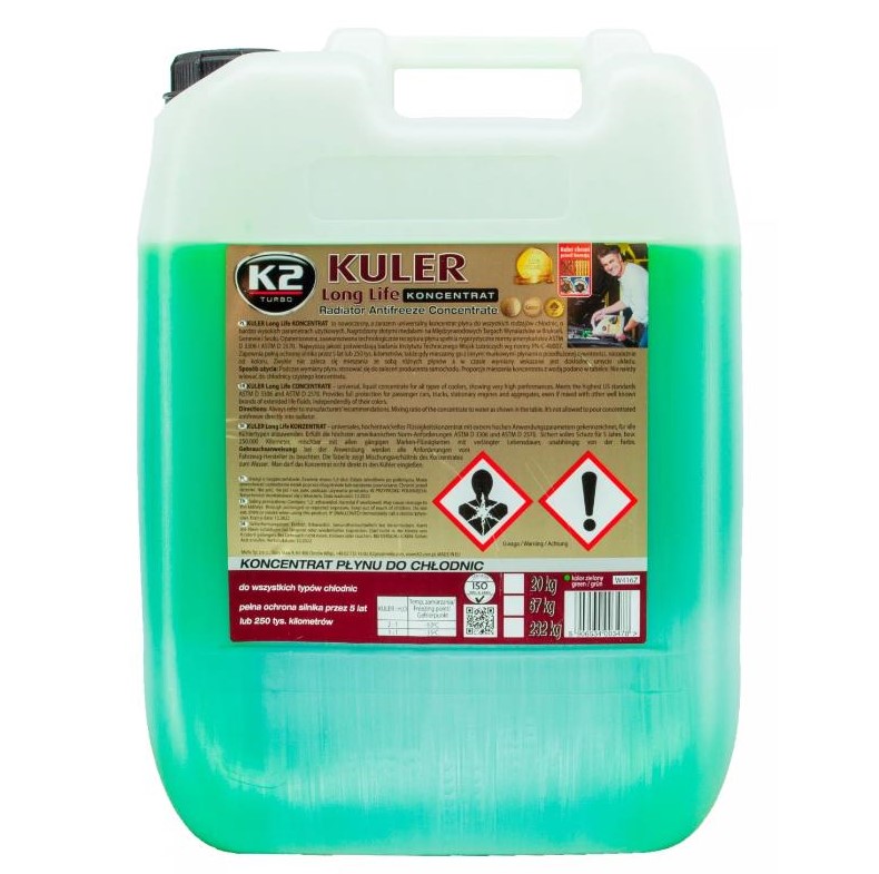 Рідина охолоджуюча K2 Kuler Long Life G11 зелена концентрат 20 кг 