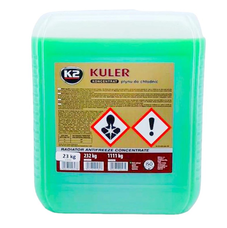 Рідина охолоджуюча K2 Kuler Long Life G11 зелена концентрат 23 кг 