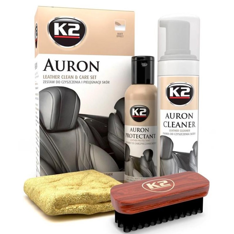 Набор по уходу за кожаной обивкой K2 Auron Set со щеткой и микрофиброй 