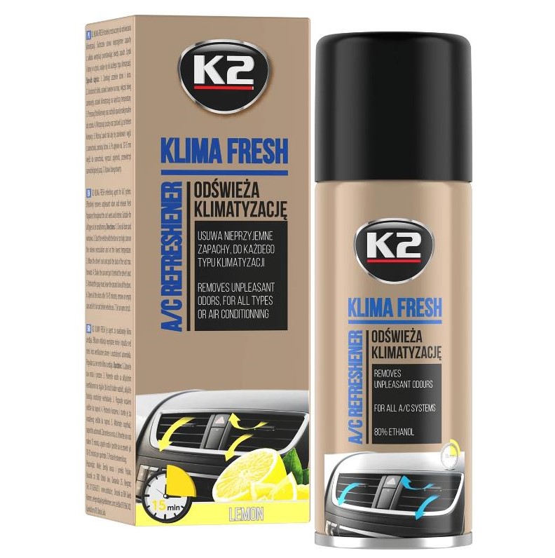 Очищувач системи кондиціонування K2 Klima Fresh "Лимон" 150 мл 