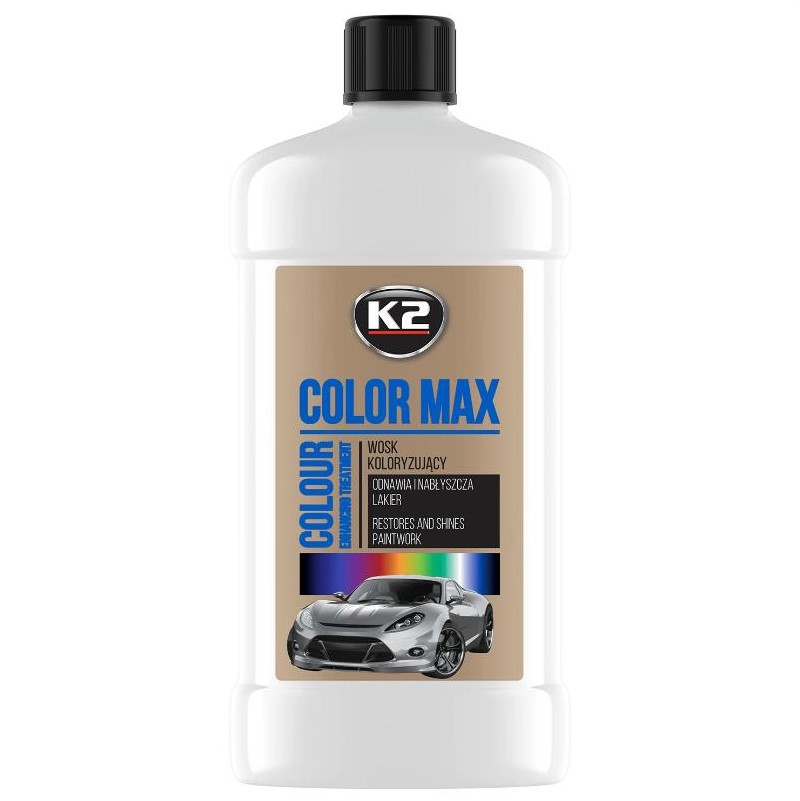 Поліроль восковий для кузова K2 Color Max білий 500 мл 