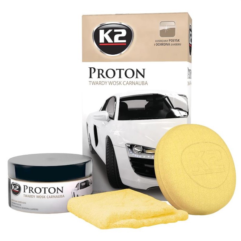 Поліроль восковий для кузова K2 Proton з губкою та ганчіркою 200 г 