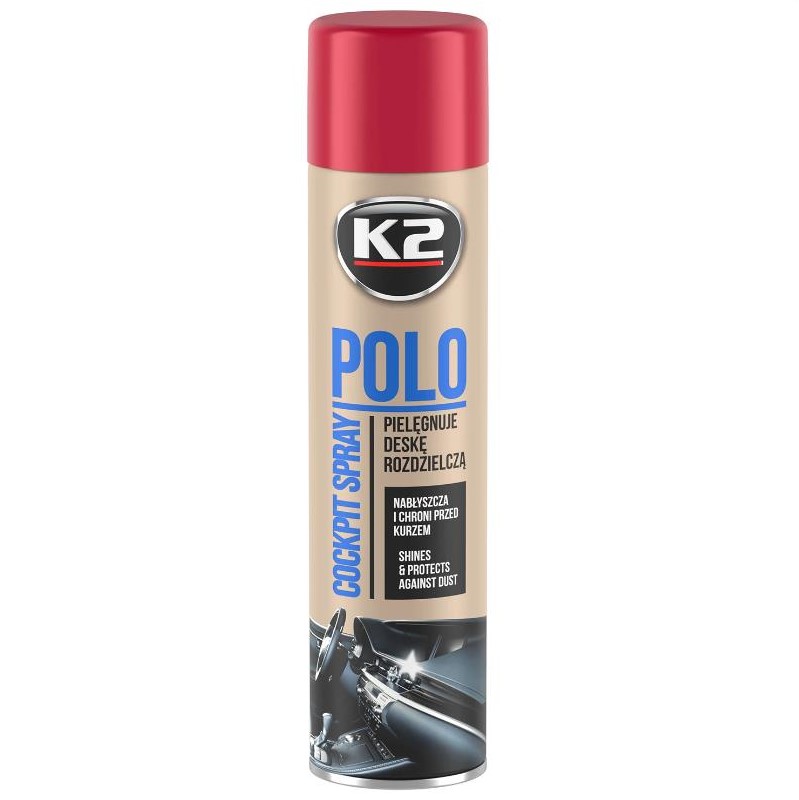 Поліроль для пластику K2 Polo Cockpit "Вишня" прозорий аерозоль 600 мл 