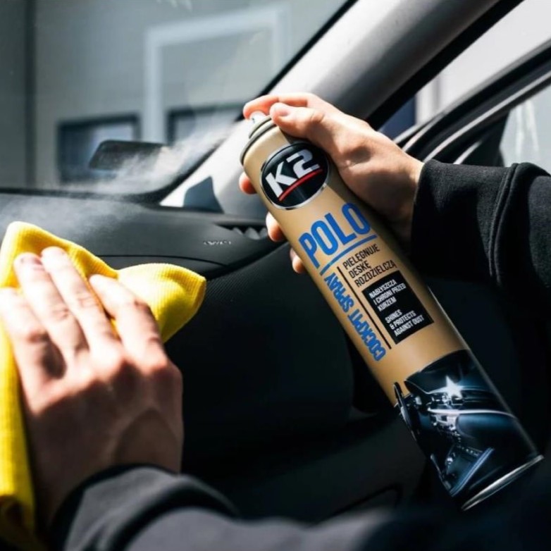 Поліроль для пластику K2 Polo Cockpit "Зелене яблуко" прозорий аерозоль 750 мл 