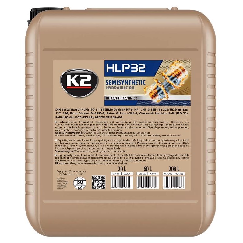 Олива гідравлічна K2 HLP 32 Hydraulic 20 л 