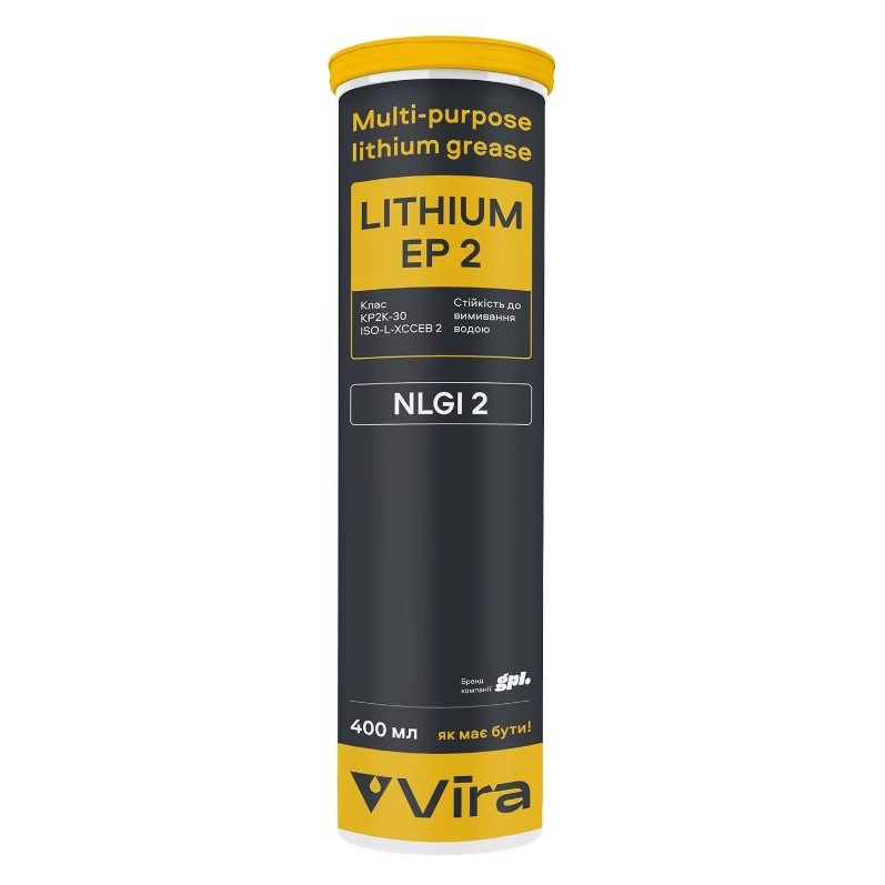 Мастило універсальне VIRA Lithium EP 2 пластичне літієве коричневе 400 г 