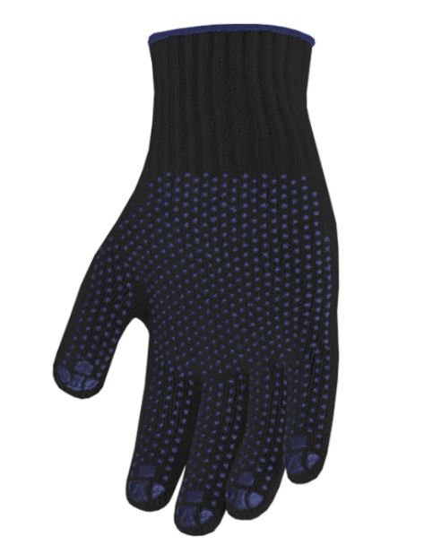 Рукавиці трикотажні з ПВХ чорні 10 клас/ 10 розмір