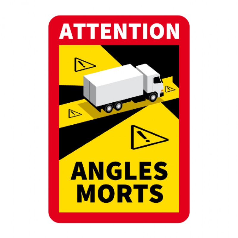 Наклейка слепая зона "ANGLES MORTS" 170x250 мм