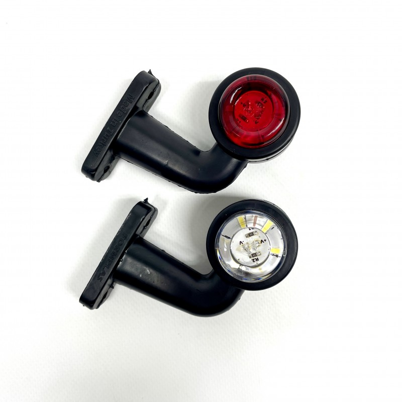Ліхтар габаритний LED ріжок 8 см кривий 12-24v
