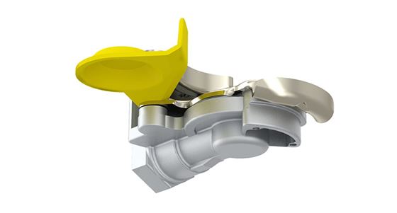 Головка соединительная пневматическая (груша) М16 желтая без клапана