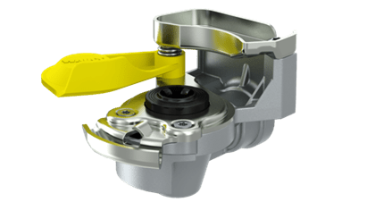 Головка соединительная пневматическая (груша) М16 желтая с клапаном