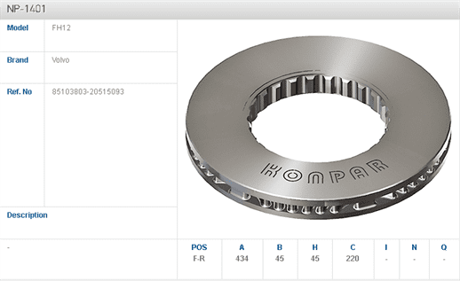 Диск тормозной передний VOLVO, RVI с монтаж. компл.