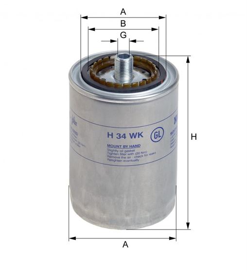 Фільтр паливний h=158 MB, MAN, VOLVO