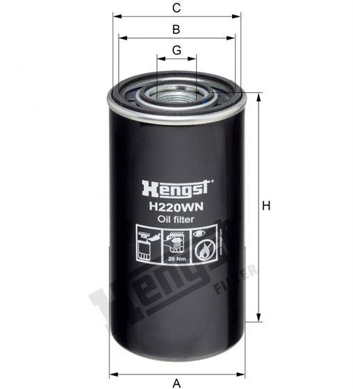 Фільтр масляний  H=213 Iveco 