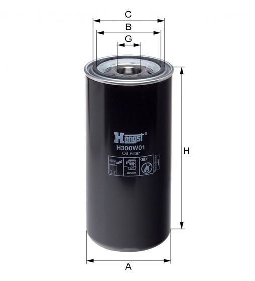 Фільтр масляний h=308 DAF 85, 95, F 2900, F 3200; IKARUS