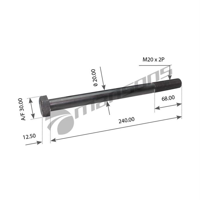 Болт М20х2х220 - G 10.9 MAN