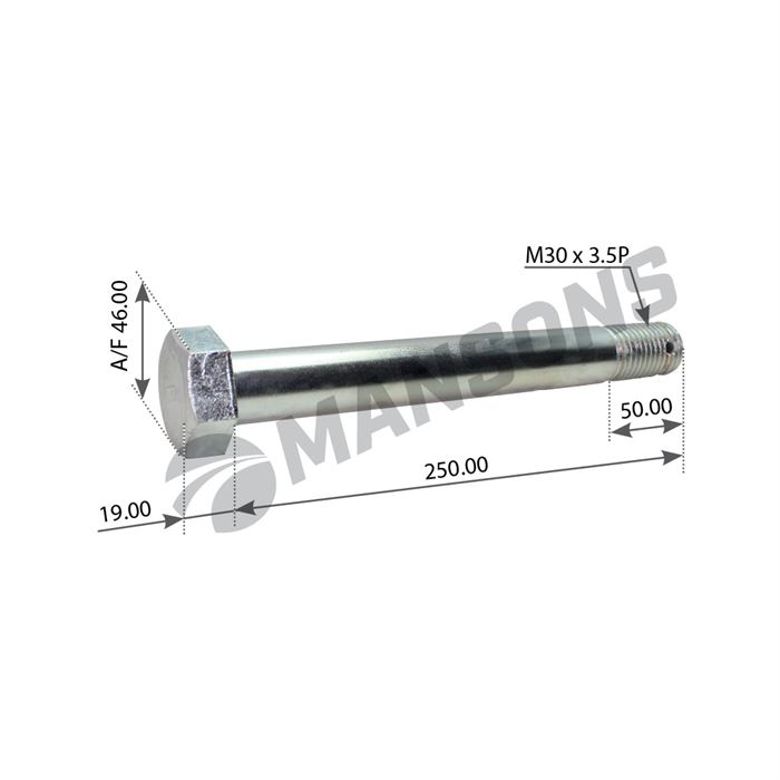 Болт М30х3,5х250 полурессоры  Scania 4s