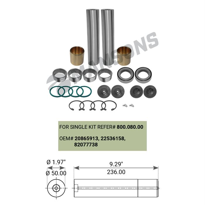 Ремкомплект шкворня RVI Magnum/Premium (с подшипником, на ось)